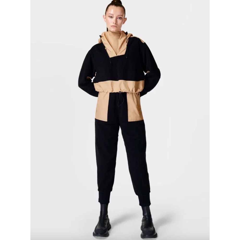 Sweaty Betty Norse Sherpa Trouser Pant Tan & Black Athleisure Jogger, 6, S